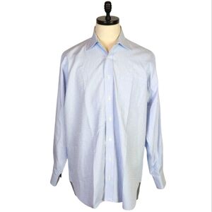 Robert Talbott Blue Check Dress Shirt 16-35 100% Cotton Long Sleeve